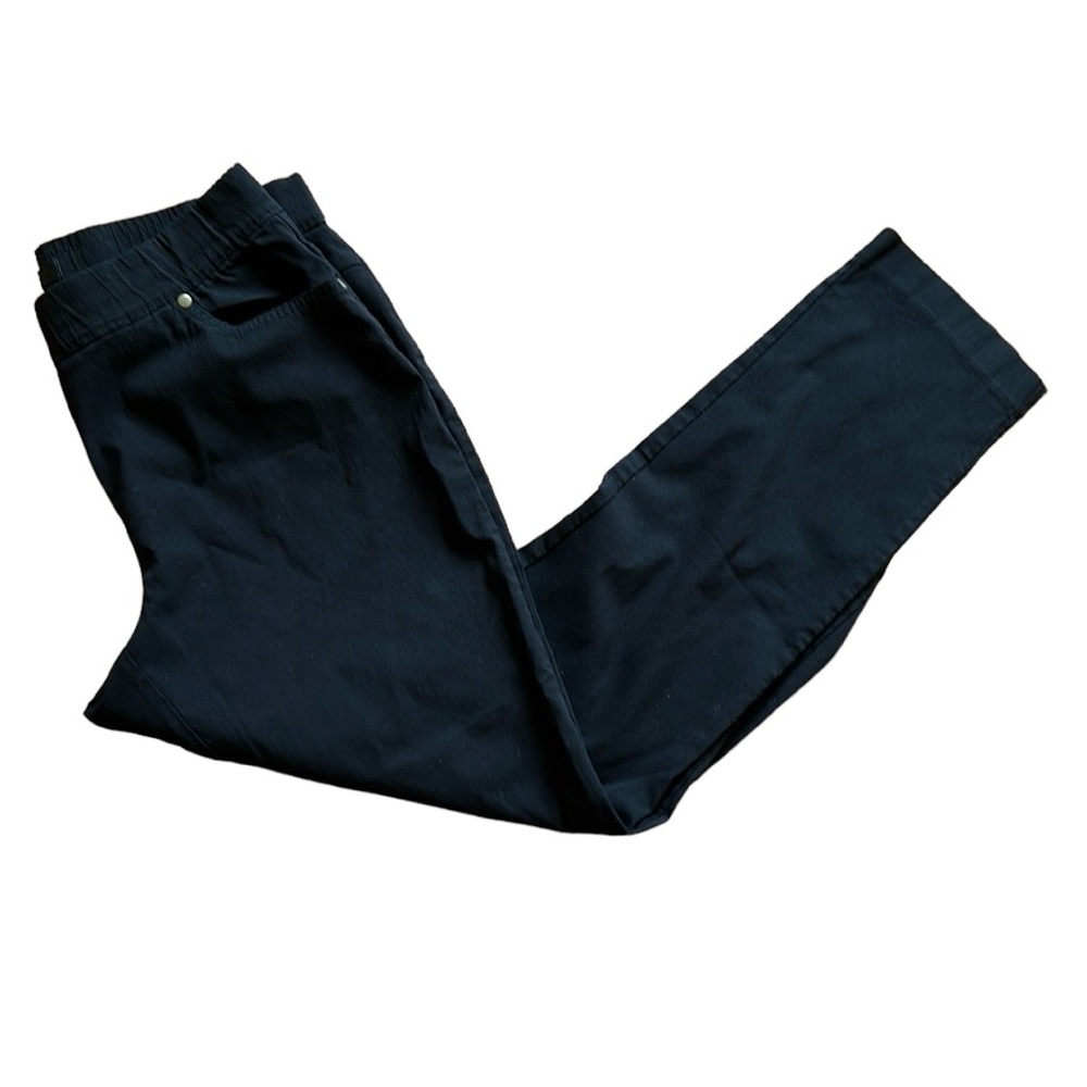 89th & Madison women’s pull on pants PL Black‎ zipper pockets